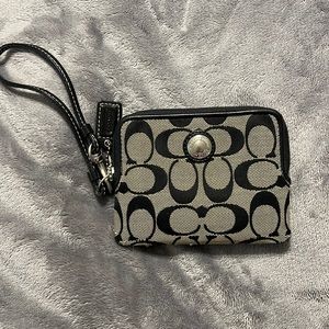 Coach Black Logo Clutch Wristlet or Wallet